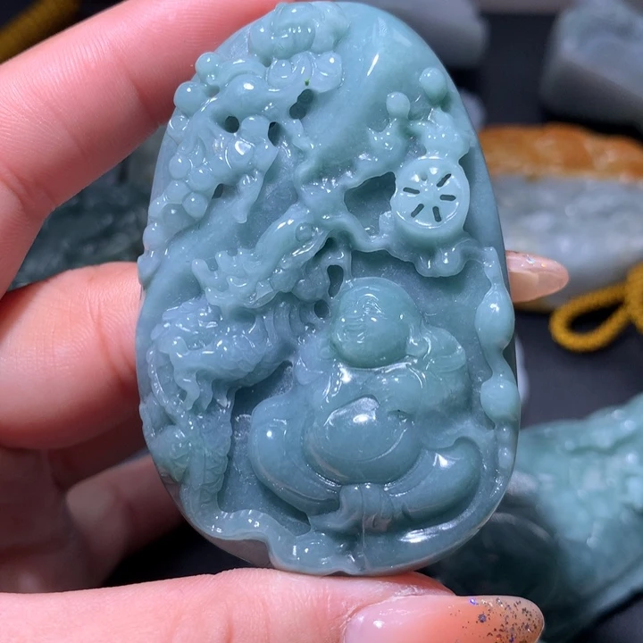 翡翠未镶嵌颈饰保真天然A货翡翠