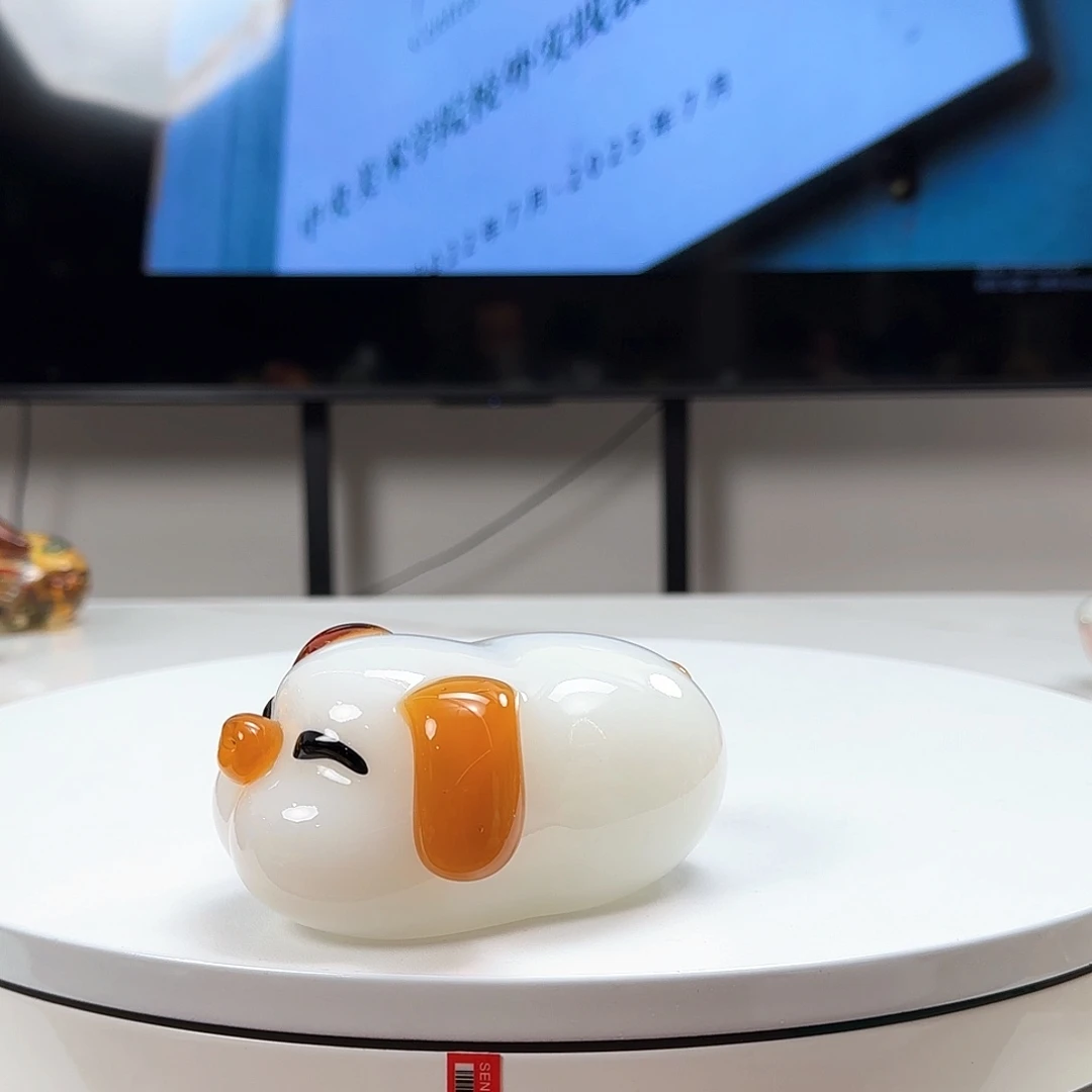 手工艺品琉璃枕头小猪摆件