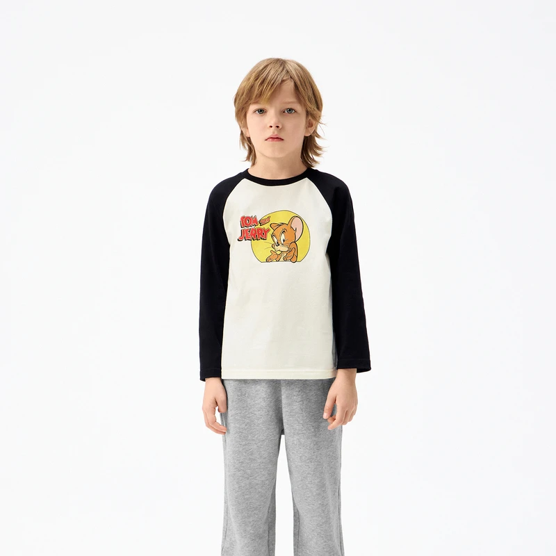 猫和老鼠联名系列littlemoco童装25秋装新款抑菌亲子装长袖T恤