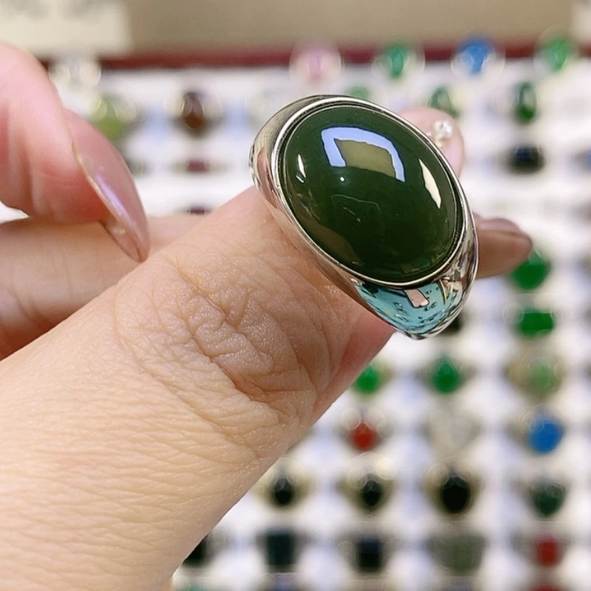 【闪购商品】银S925镶嵌戒指和田玉《****》