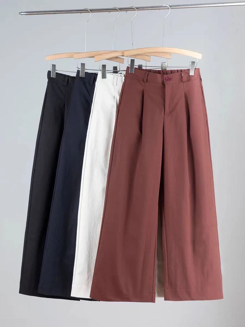 (运费补贴)阔腿裤女夏季宽松显瘦直筒休闲九分裤