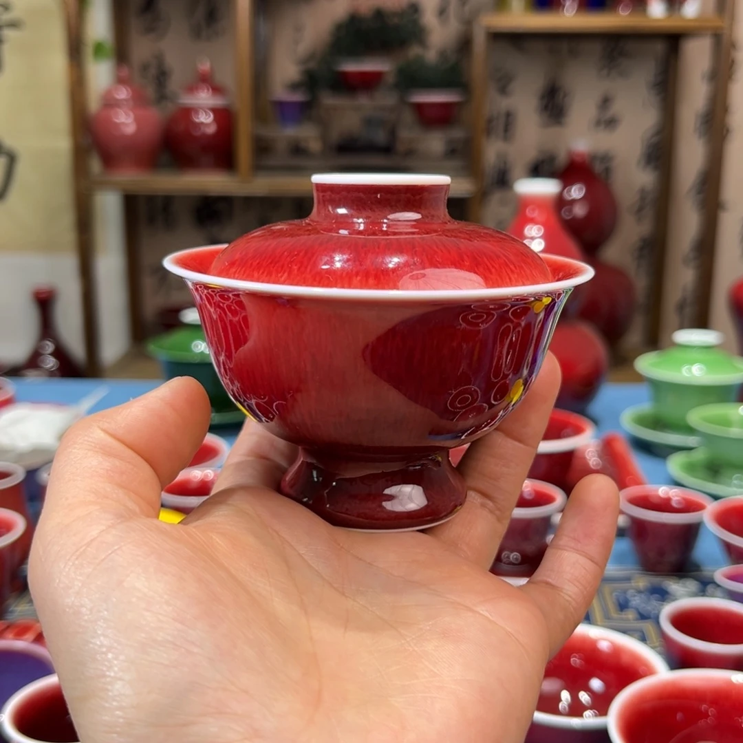 景德镇陶瓷高足盖碗福利