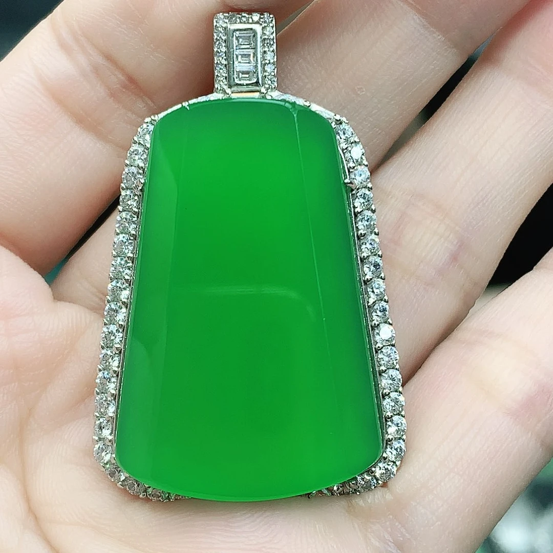 银S925镶嵌吊坠玛瑙/玉髓