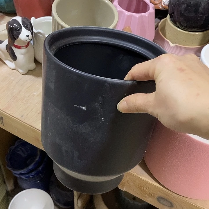 陶摆件陶盆有孔 瑕疵介意勿拍