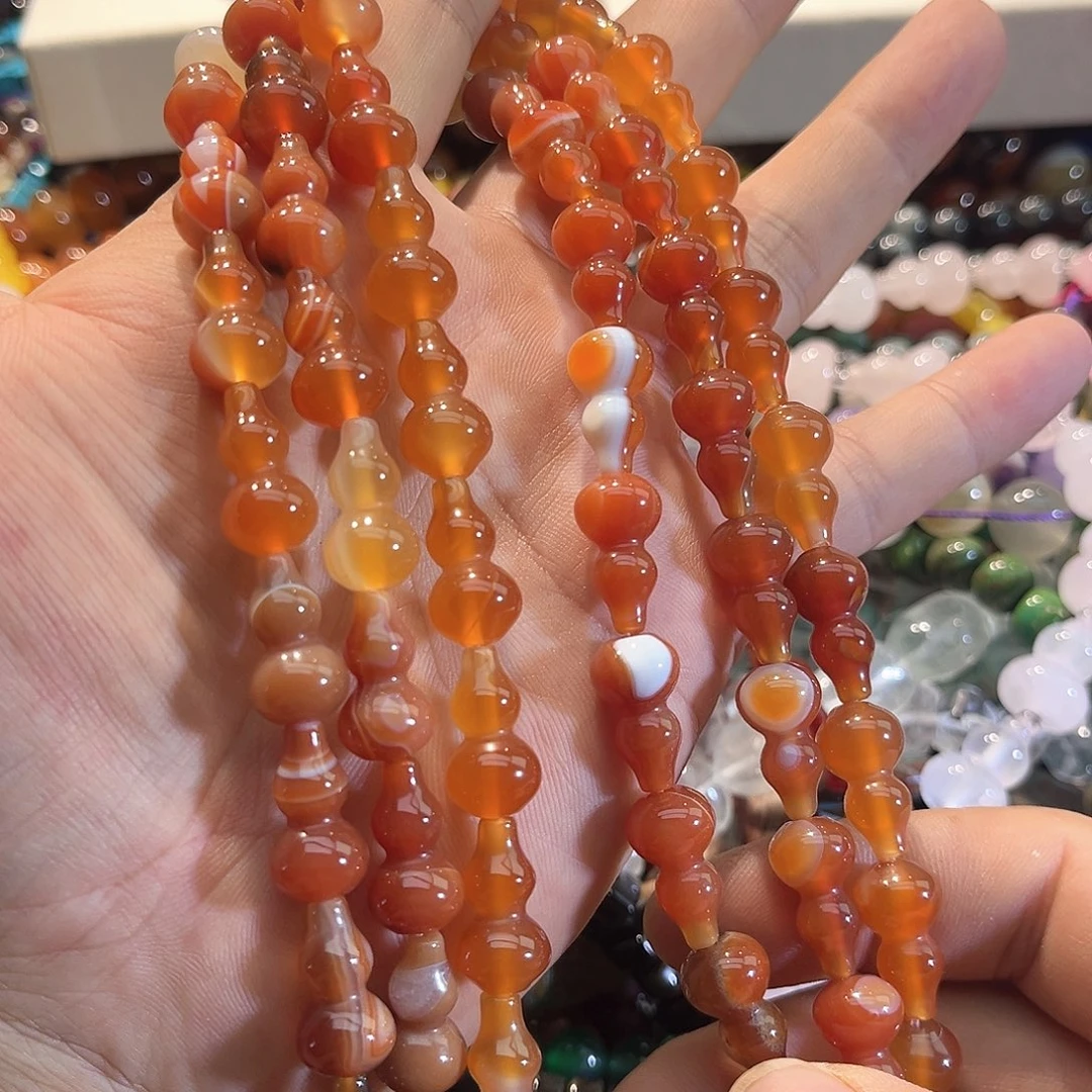 玛瑙/玉髓合金珠宝半成品玛瑙葫芦一条10x17mm