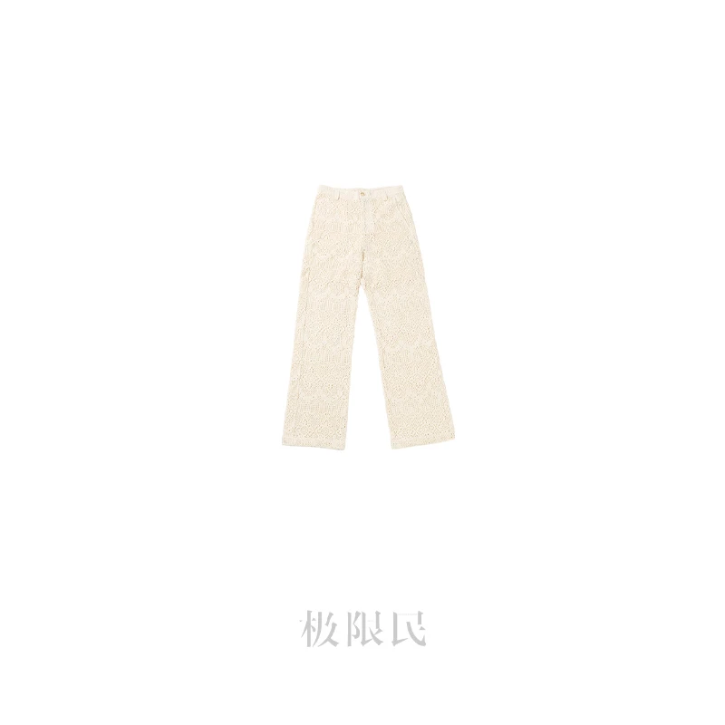 极限民《梦松》高棉蕾丝休闲宽松休闲直筒裤W4203Y3104