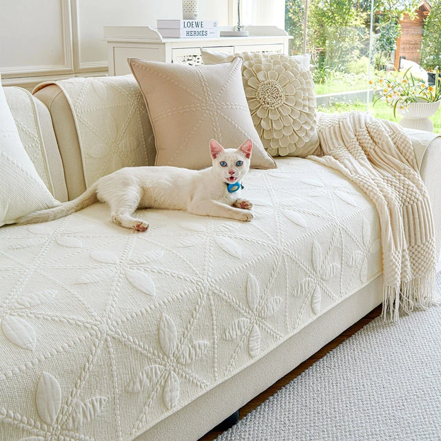 水洗全棉沙发垫四季通用防滑2024新款简约现代纯棉沙发套罩巾坐垫