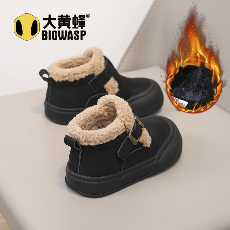 大黄蜂童鞋儿童勃肯鞋2025冬季男女童鞋加绒加厚冬鞋男童雪地棉鞋