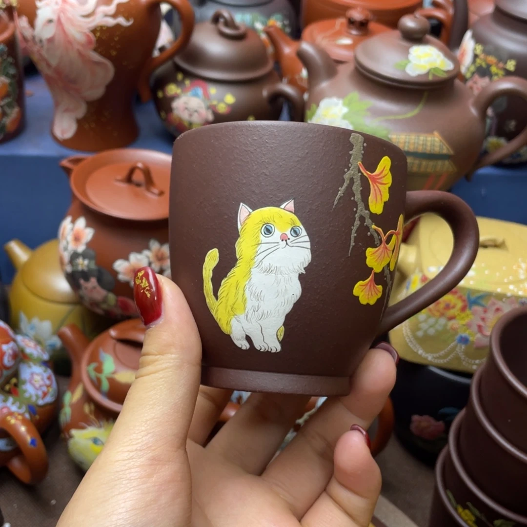 茶杯红泥紫砂主人杯160cc