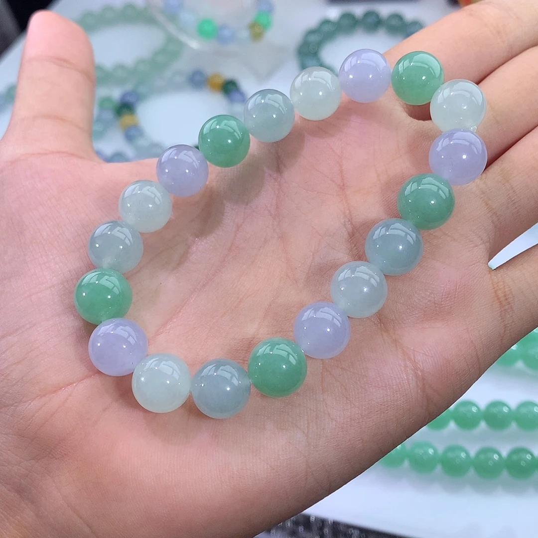 未镶嵌手链翡翠冰胶马卡龙手串