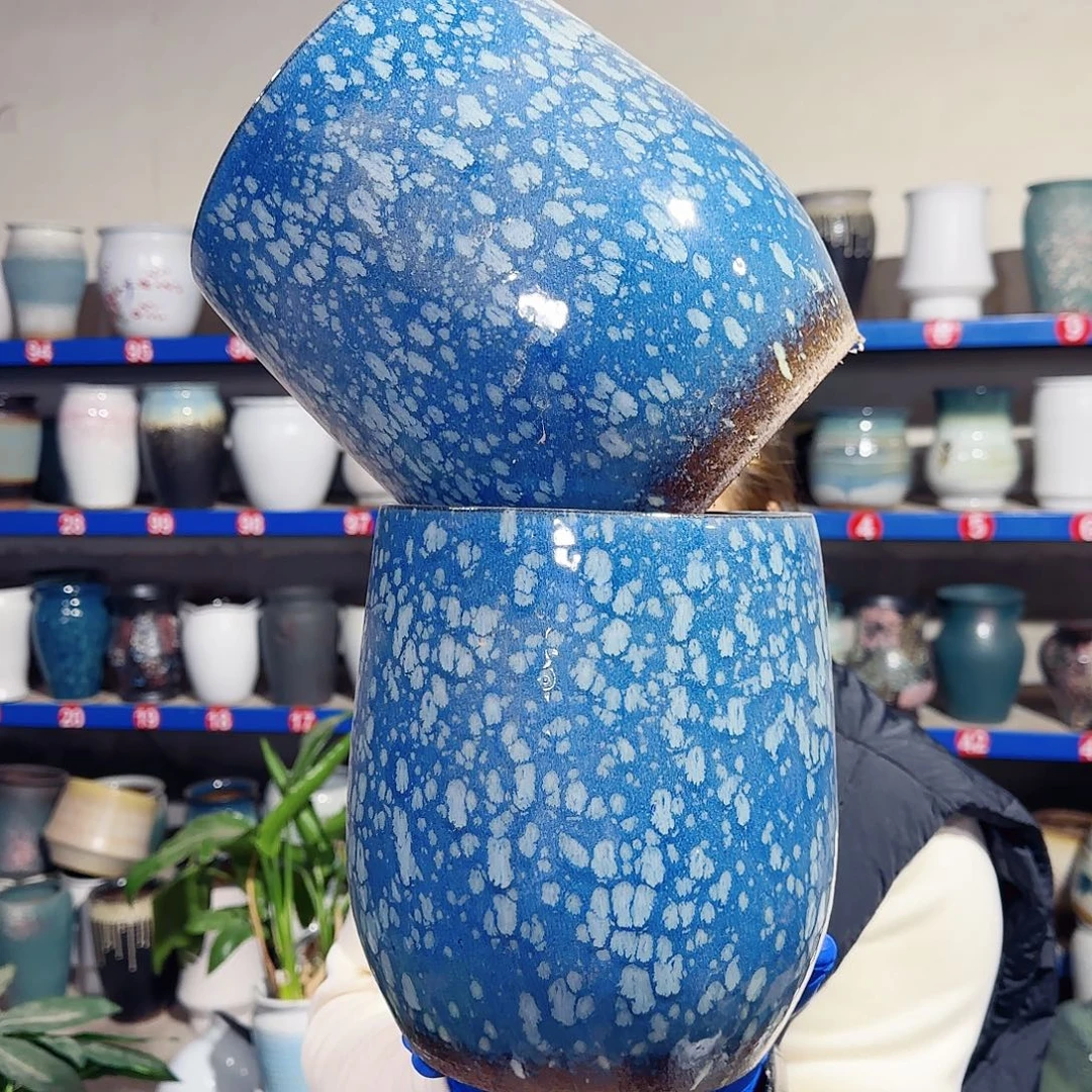 紫砂花盆高21口17