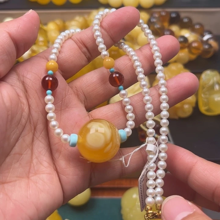 琥珀未镶嵌珠宝奇石M46号20.9+溶洞妖花锁骨