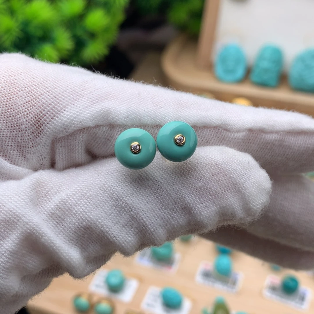 绿松石珠宝奇石18K金镶嵌