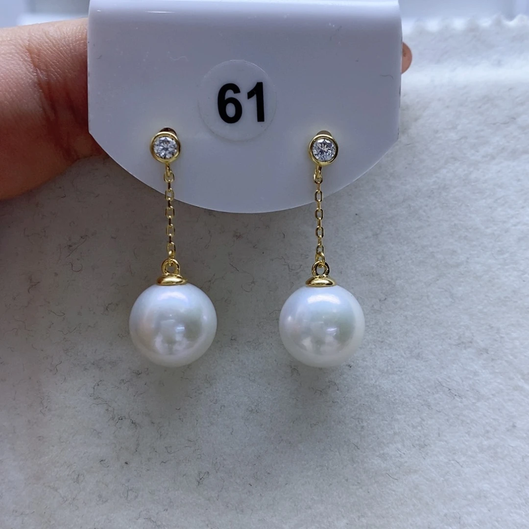 淡水珍珠耳饰银S925镶嵌