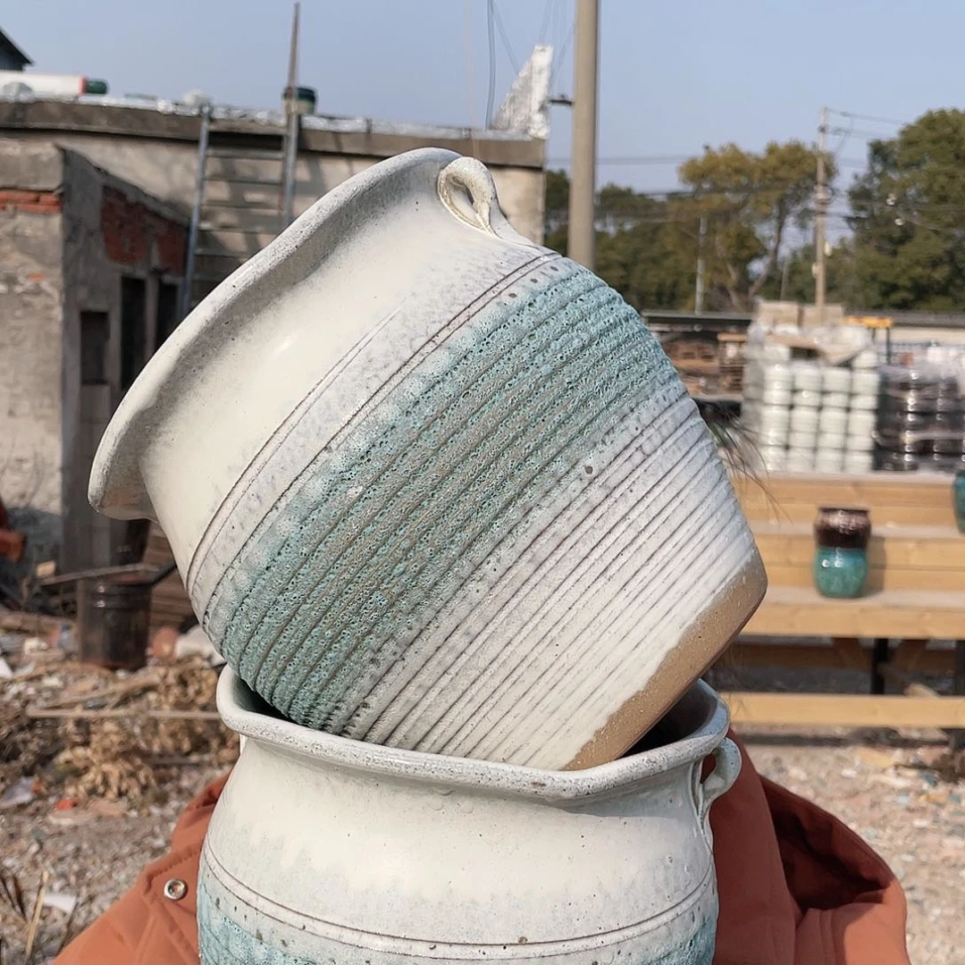 红陶王嫂花盆0122-b247