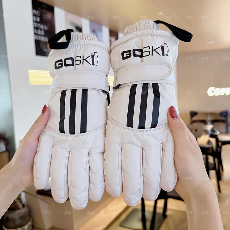 防风加绒加厚款保暖滑雪手套通用骑行骑车男女冬季户外东北防泼水