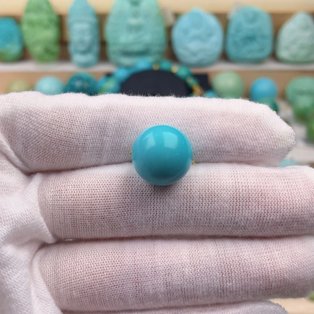 未镶嵌绿松石珠宝奇石13.9mm