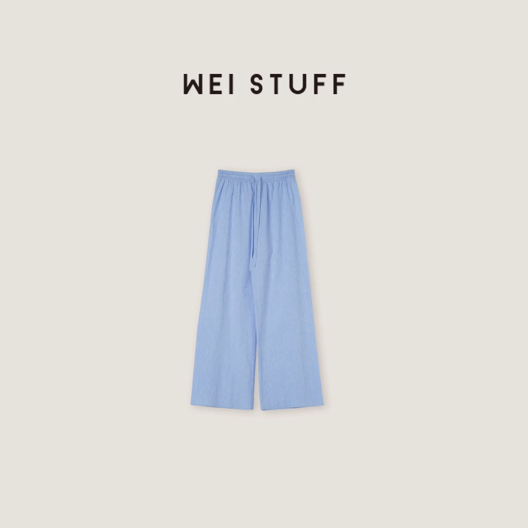 WEI STUFF 慵懒艺术松弛感时尚简约宽松高腰直筒休闲裤 8788. S