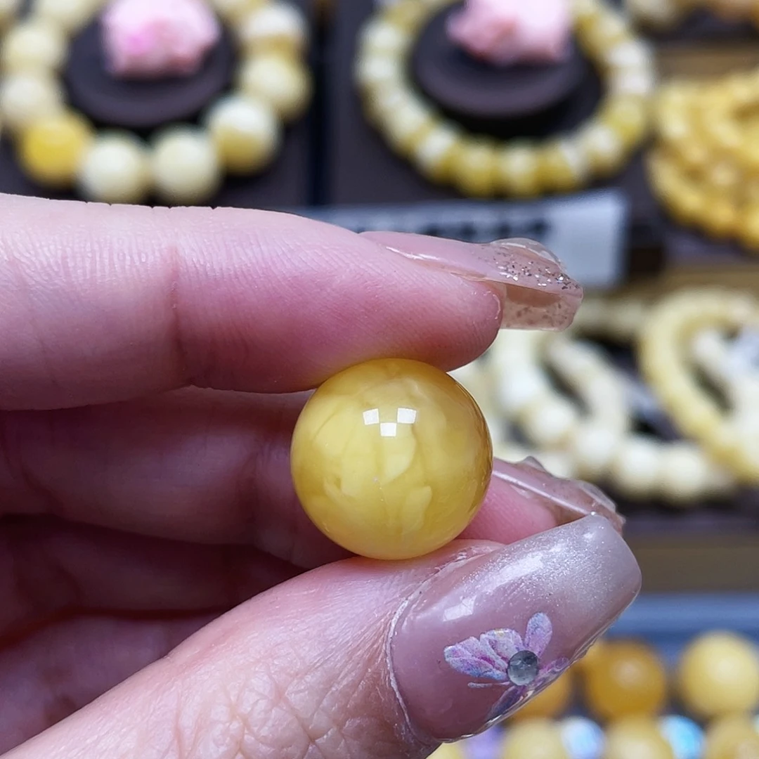 琥珀珠宝奇石未镶嵌14.9mm大平头