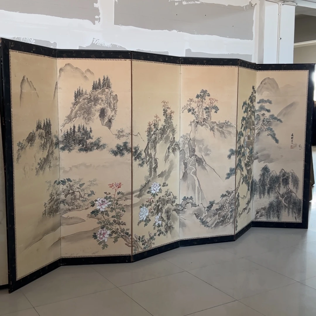 绘画屏风框画茶空间设计