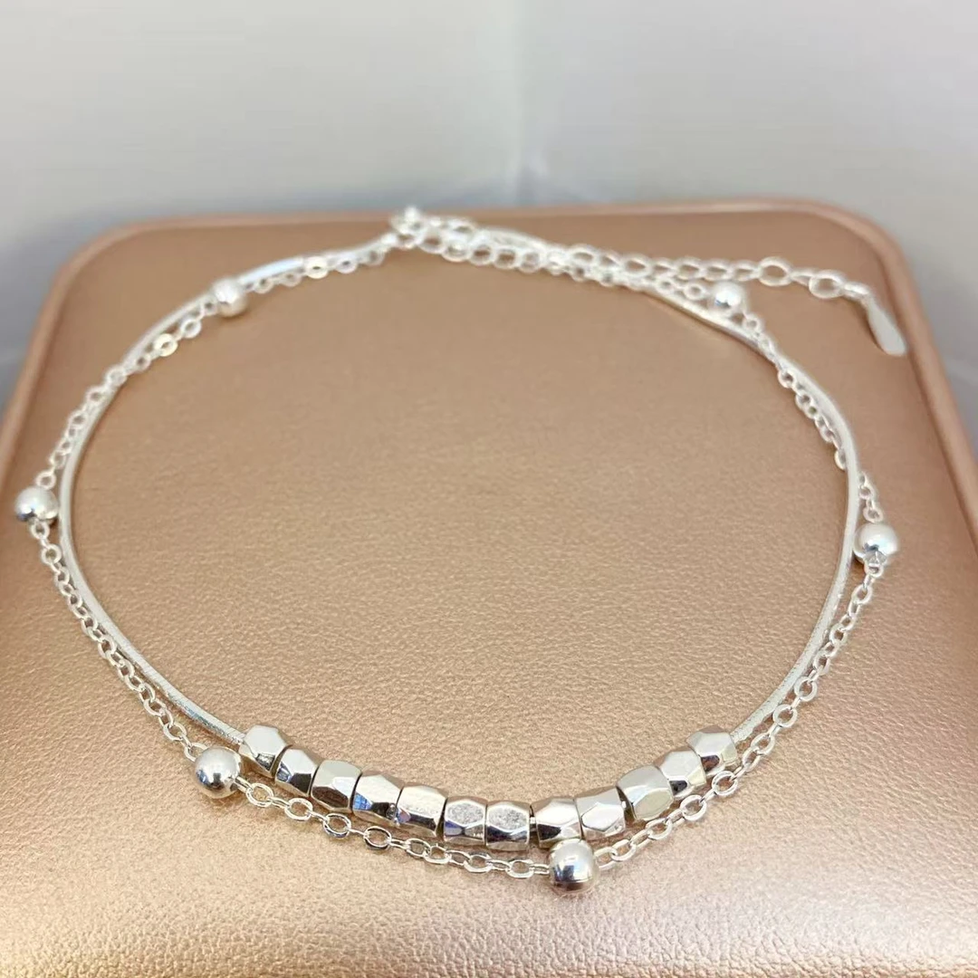 编号72 双层叠戴碎银几两脚链 （无礼盒）