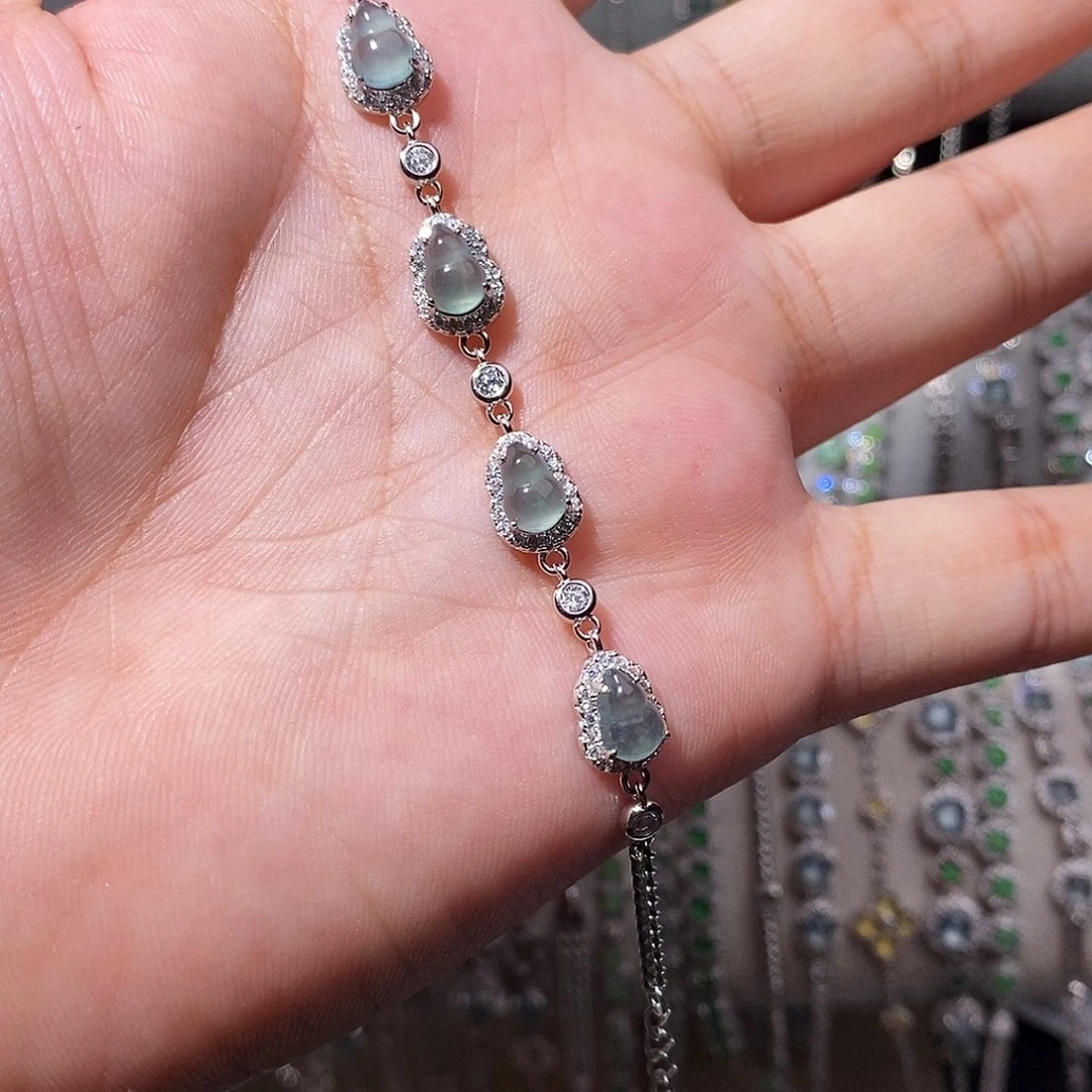 翡翠银S925镶嵌手链