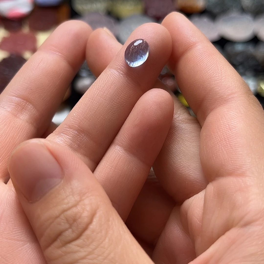 颈饰银S925镶嵌水晶海蓝宝蛋面25