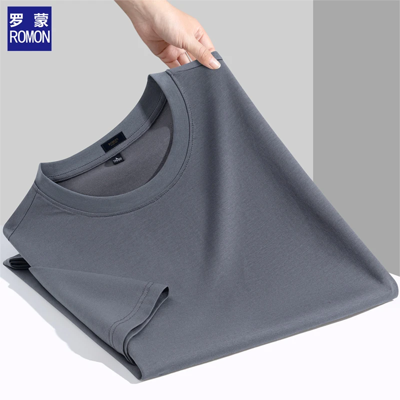 罗蒙2025夏季热卖款亲肤透气时尚简约户外休闲百搭宽松透气T恤男