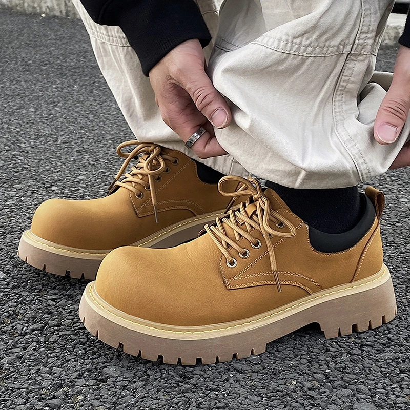 26670休闲马丁靴高级感低帮工装大黄靴