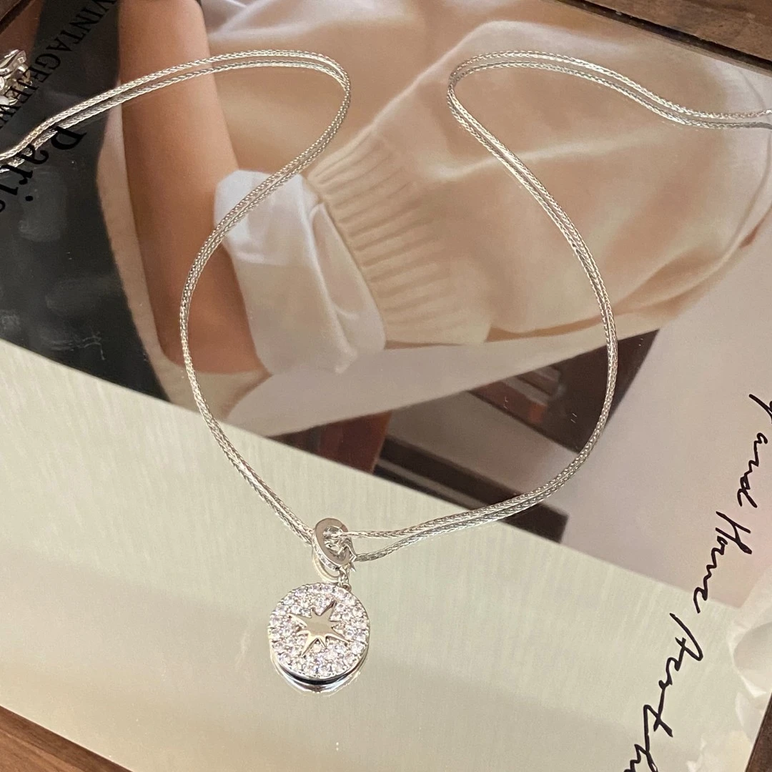 铜合金项链 （T）镀K金 六芒星圆盘设计感小众项链X7466