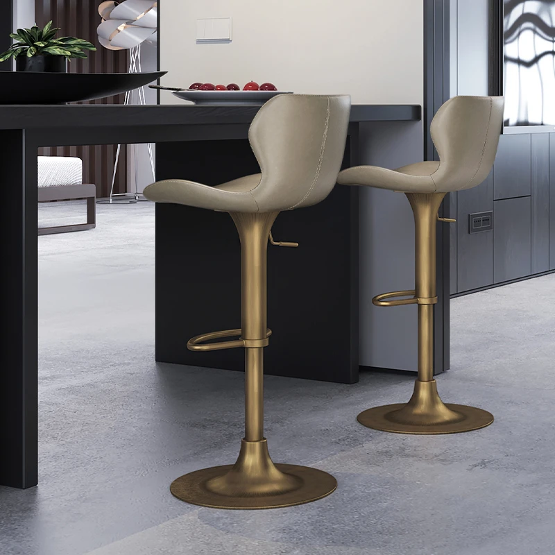 家用高端轻奢意式现代简约升降吧椅旋转侘寂风吧台椅高脚7187椅子