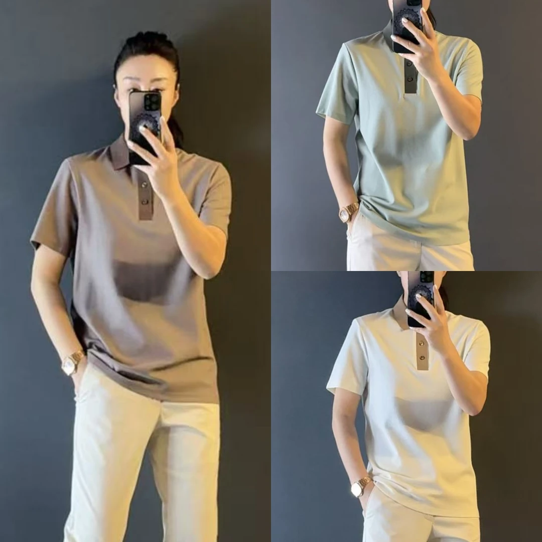 迪卡里奥费雷男士高端宠粉款桑蚕丝羊毛Polo衫106003夏款男装POLO