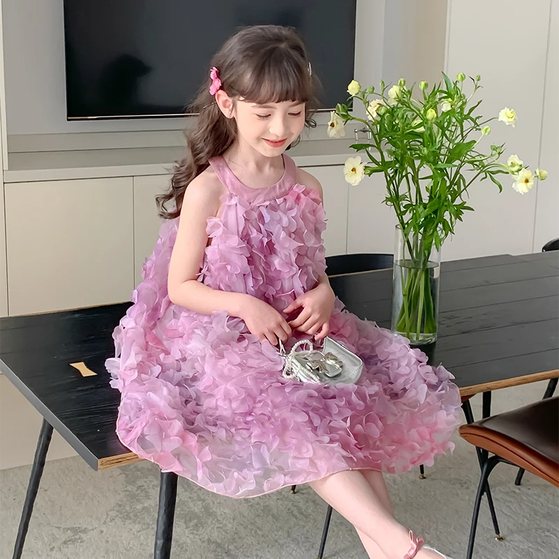 尤画2025原创设计师童紫罗兰公主蓬蓬裙连衣裙68085