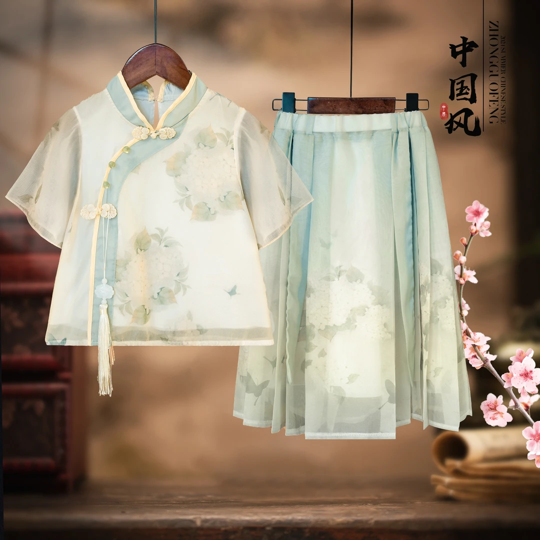 《小刚优选》新中式汉服女童夏季民国风中国风古风汉元素少女气质