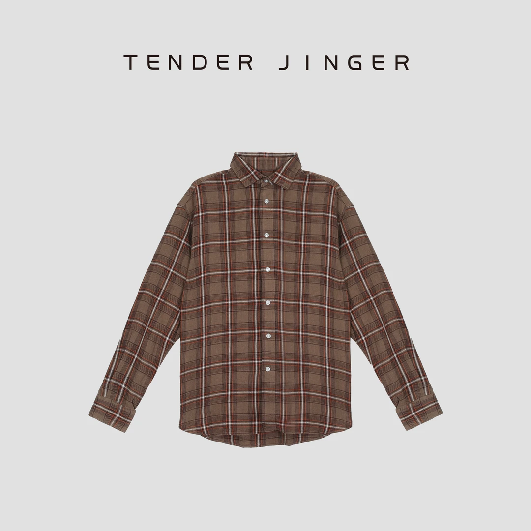 Tender Jinger宽松版型格纹衬衫T52HMD30516