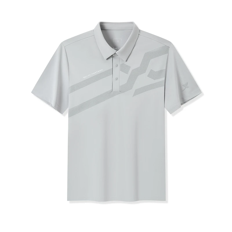 特步Polo衫男2025年夏季新款休闲半袖运动翻领短袖975229020214