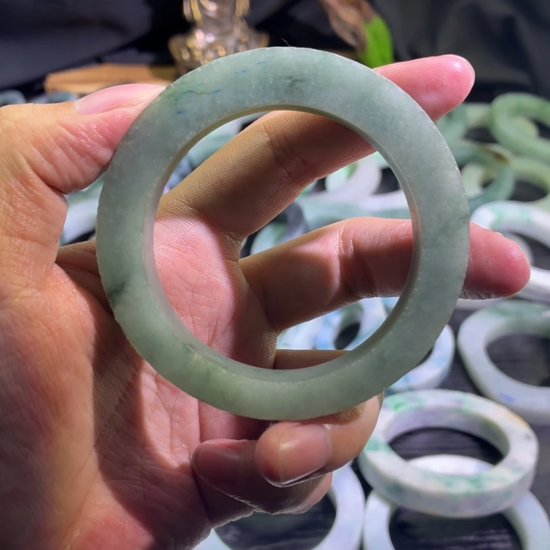 定制翡翠未镶嵌天然纹理随机，追求完美者慎拍