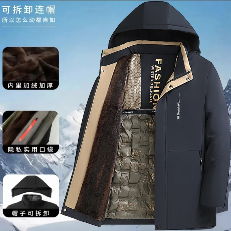 【崔万志年终大促】男士连帽三防加绒加厚保暖派克棉服