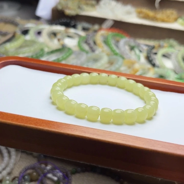 和田玉未镶嵌手链8mm黄口直切