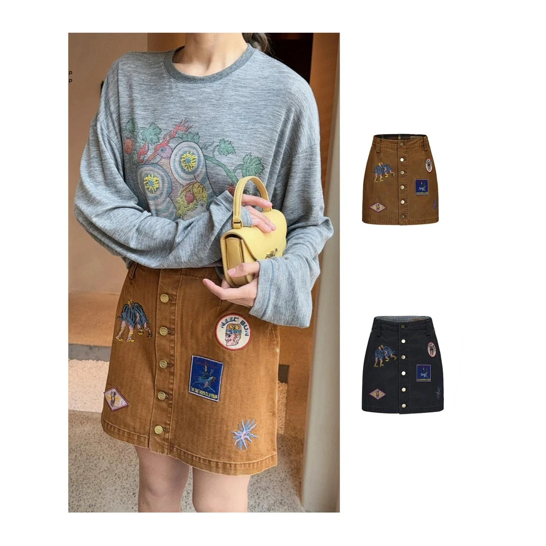 GARCON BY GARCON2025春夏刺绣故事装饰标工装半裙2280dopdop买手