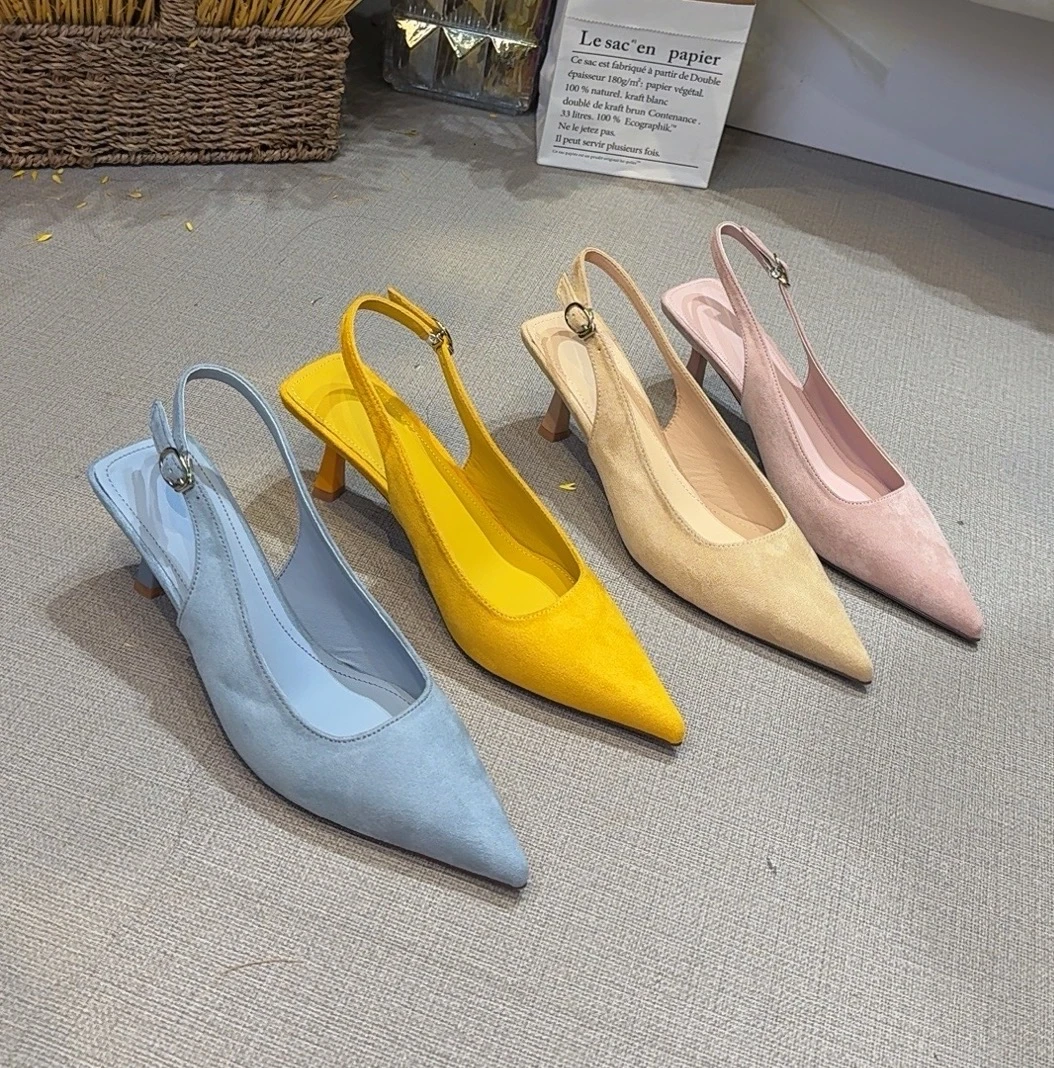 唐乐乐｜25new春夏限定高级感小众尖头气质包头半拖鞋女鞋