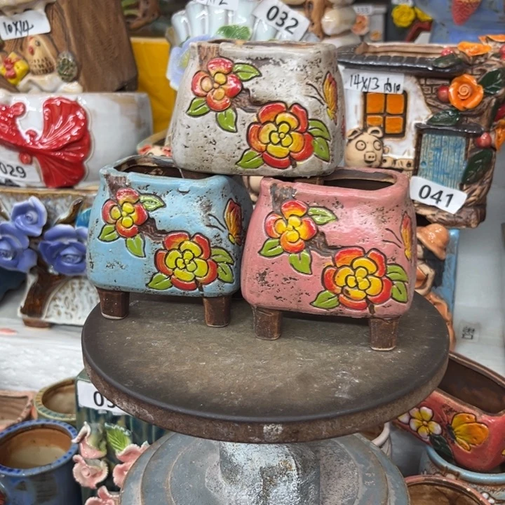 紫砂花盆粗陶材质多肉花盆