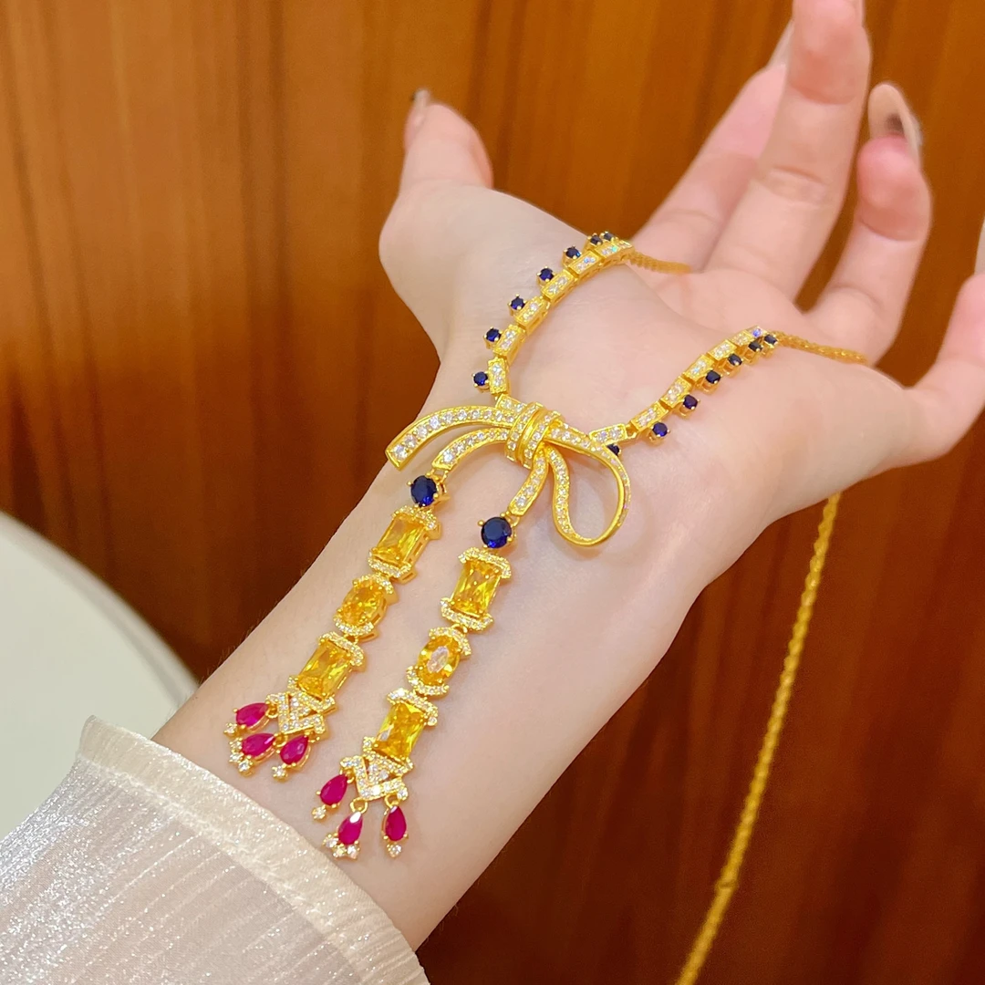 展厅专场【蝴蝶结】足金 999 轻奢高级黄金套链  845附加