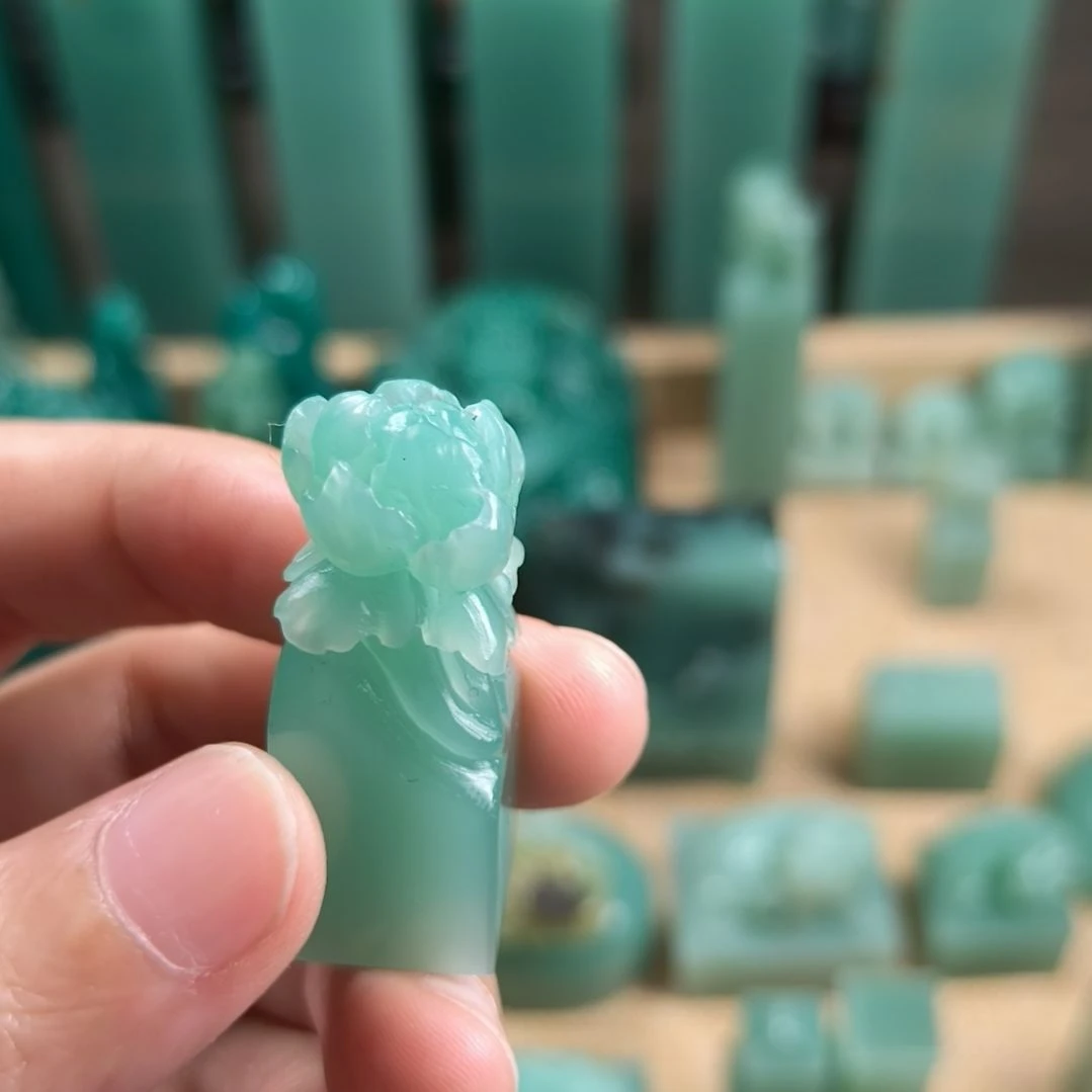 印石寿山石梅子青印章1