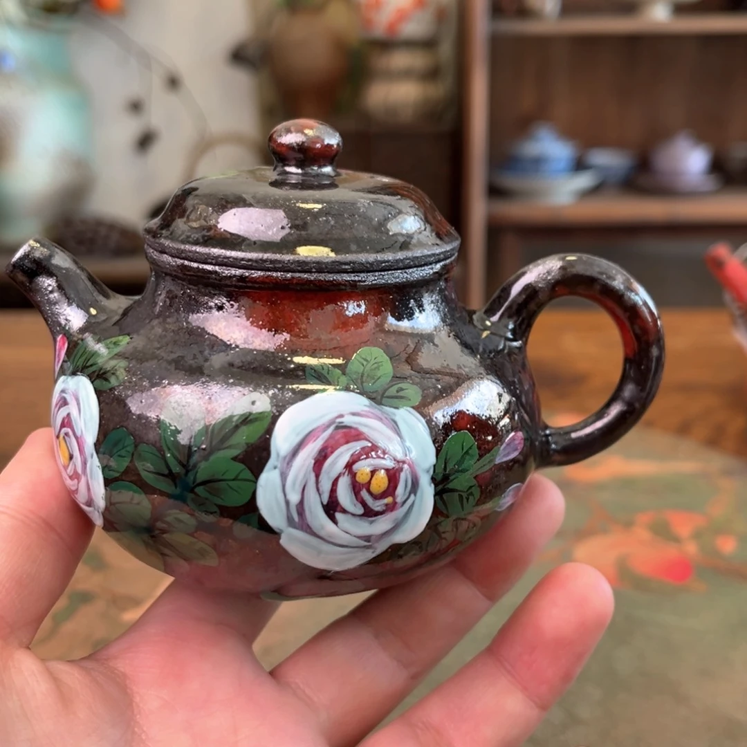 杯柴烧手工手绘陶瓷