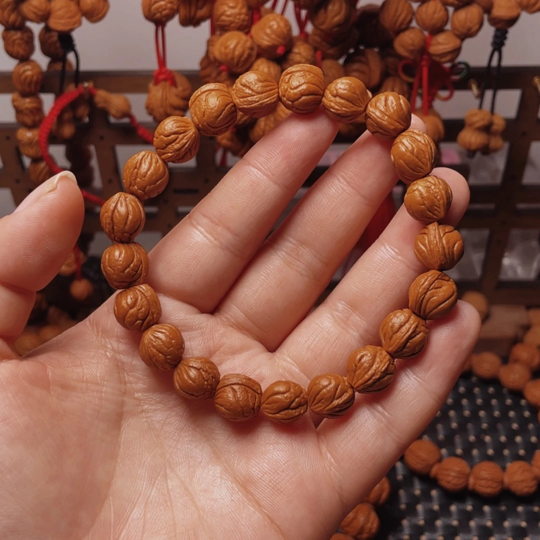 木质类龙纹桃枭手串