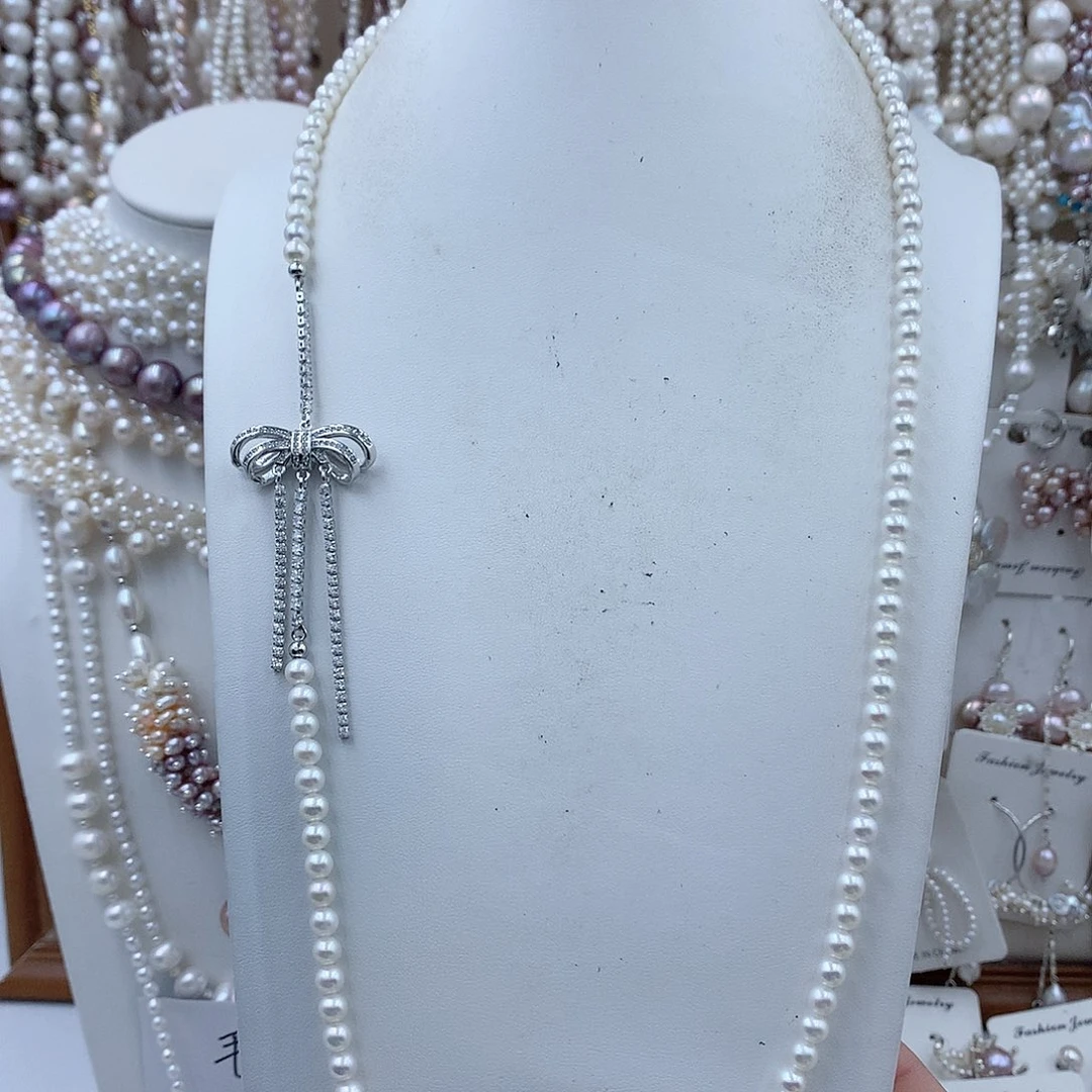 汐***麻耳饰银S925镶嵌淡水珍珠