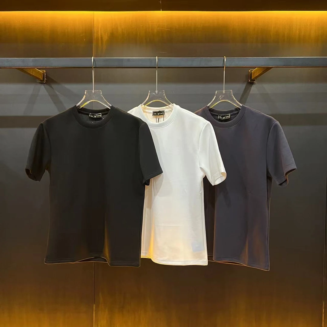 男士7786秋款加厚简约黑白灰三色T恤