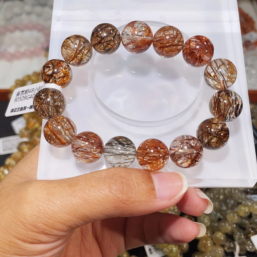 未镶嵌手串水晶黑金超七13m