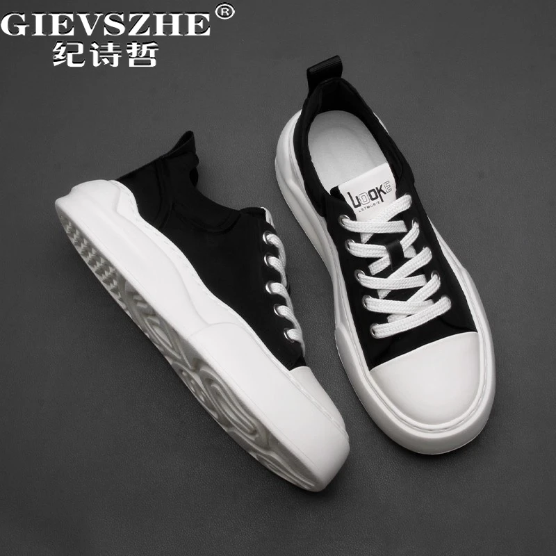 纪诗哲男鞋厚底轻便透气运动鞋子男款时尚轻奢休闲鞋潮流简约板鞋